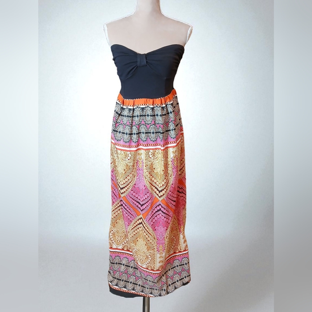 Y2K Vintage Anthropologie Pinkerton Sleeveless Bow Maxi Dress Babydoll Medium